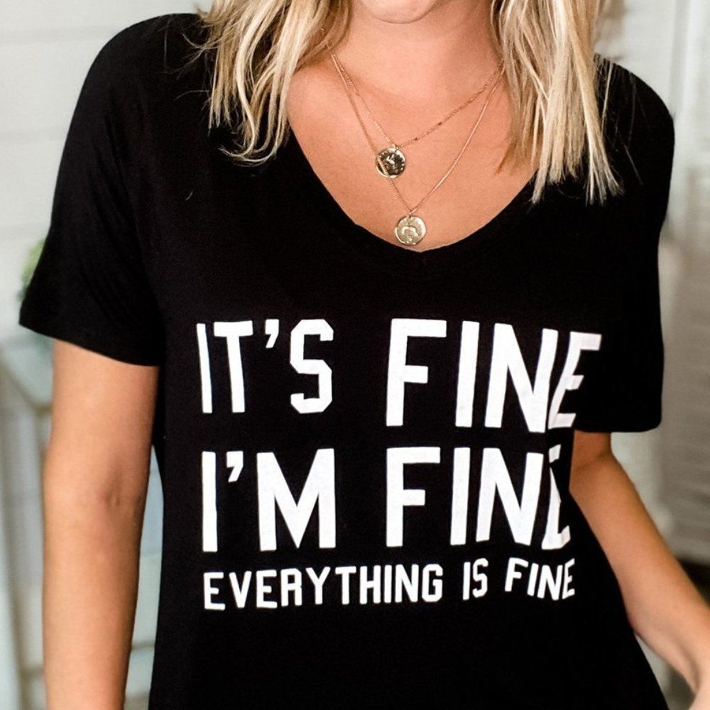 NWT Black V Neck Tee Shirt Size Medium/Large